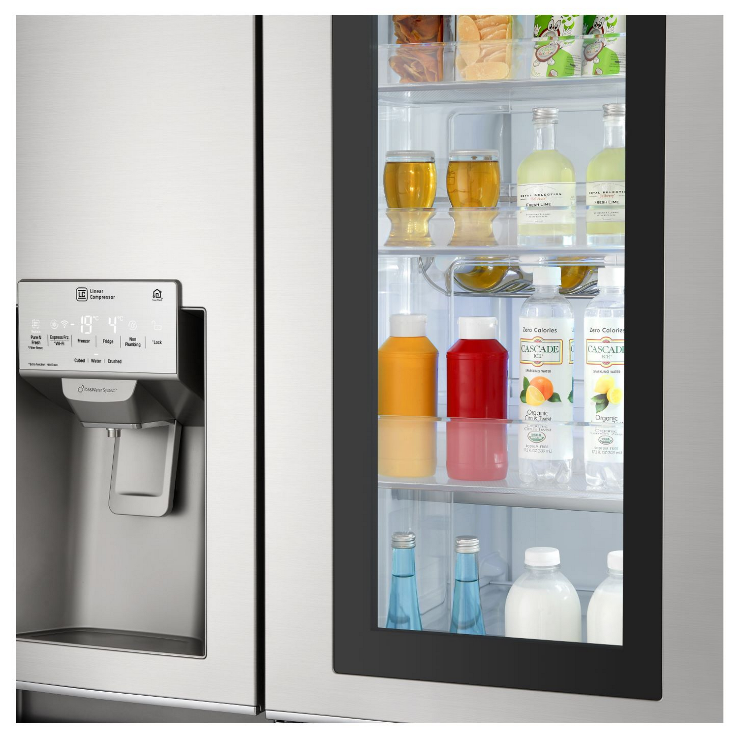 Frigorífico americano - LG GSX961NSVZ, Door in Door, No Frost, Dispensador agua y hielo, Inox