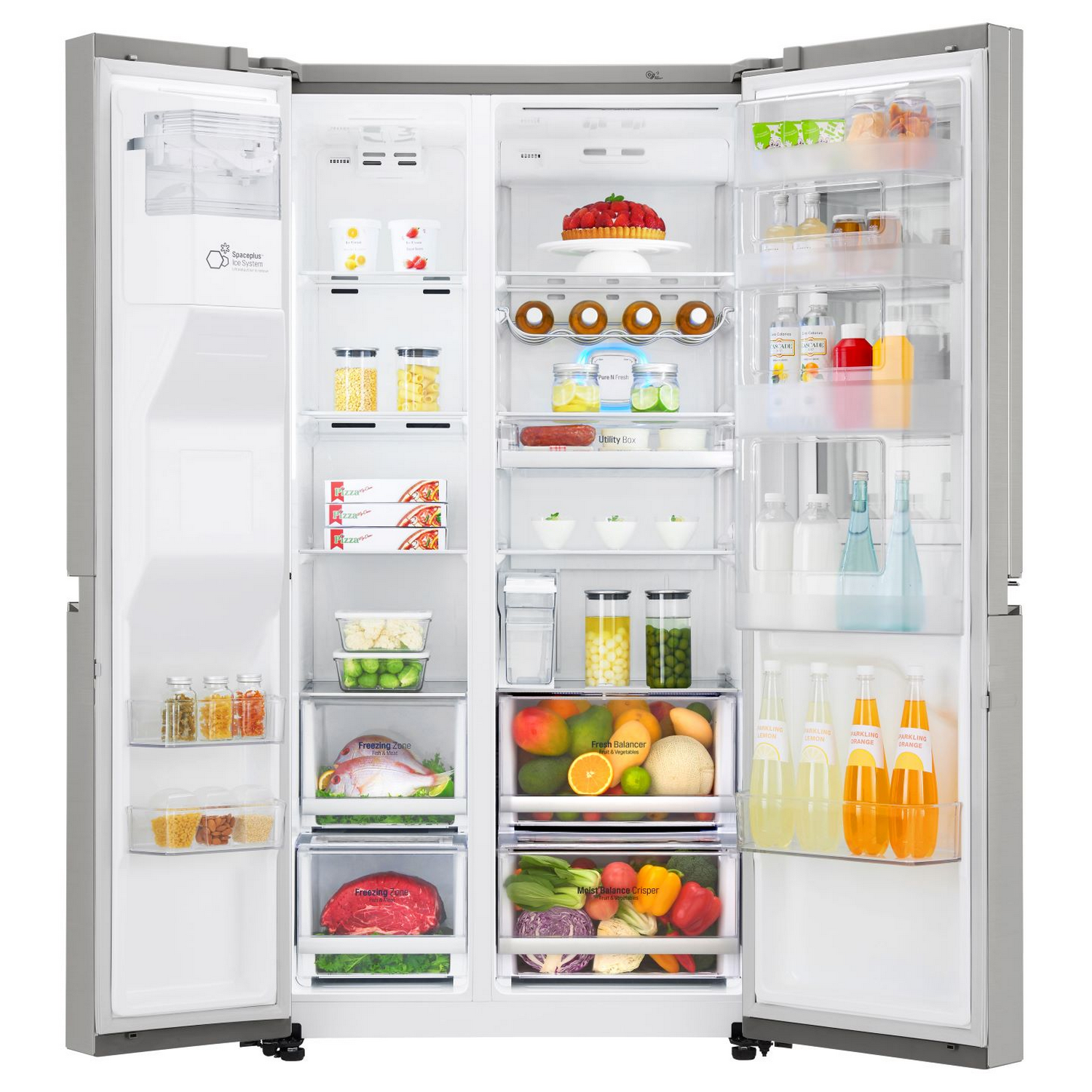 Frigorífico americano - LG GSX961NSVZ, Door in Door, No Frost, Dispensador agua y hielo, Inox