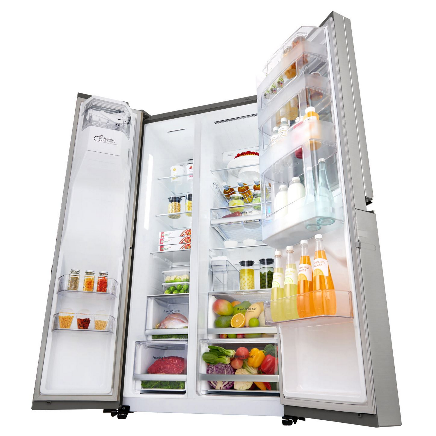 Frigorífico americano - LG GSX961NSVZ, Door in Door, No Frost, Dispensador agua y hielo, Inox