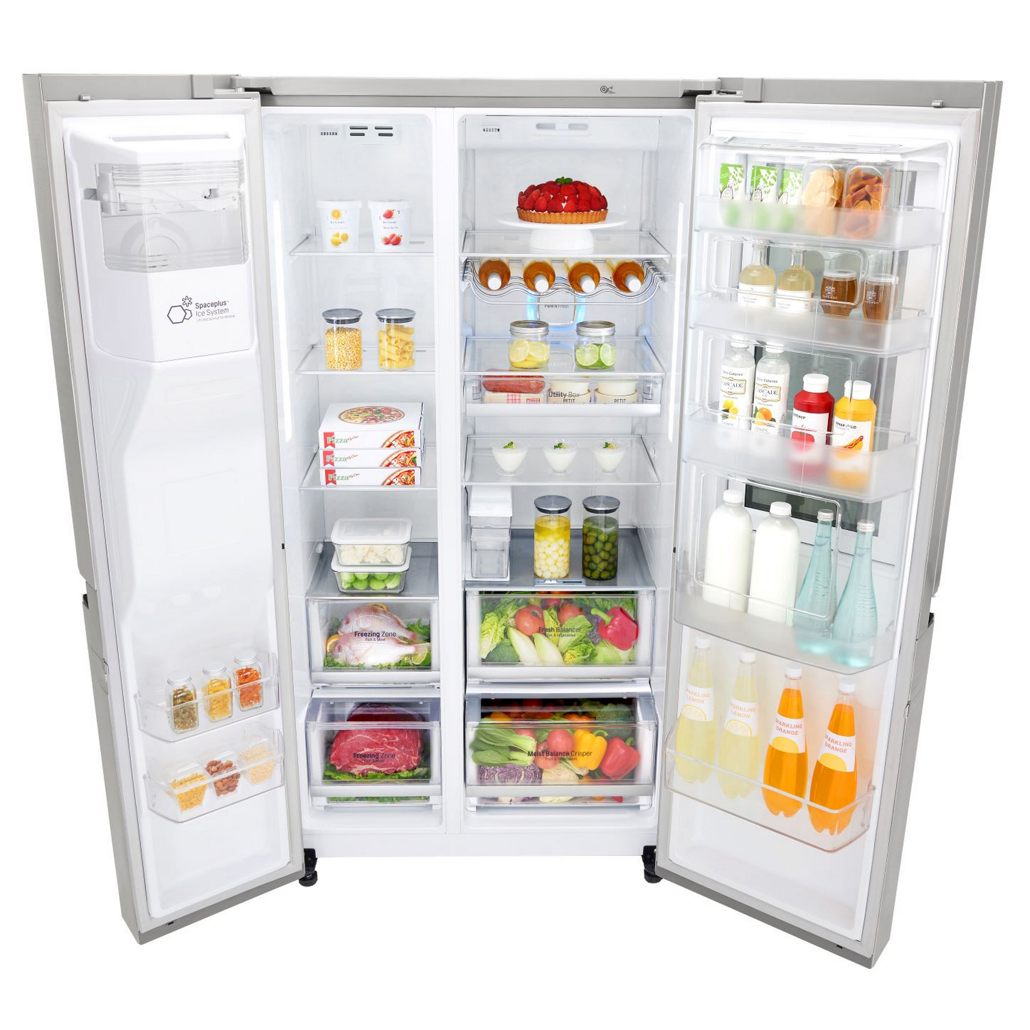 Frigorífico americano - LG GSX961NSVZ, Door in Door, No Frost, Dispensador agua y hielo, Inox