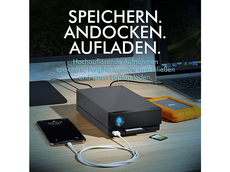 LACIE 18TB HDD NAS Gehäuse 1big Dock Thunderbolt 3, Schwarz — Foto 2 von 5