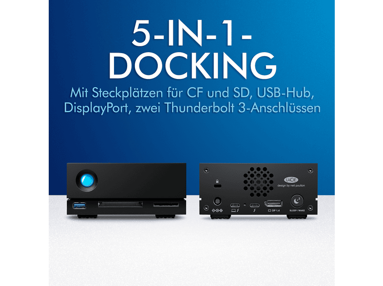 LACIE 18TB HDD NAS Gehäuse 1big Dock Thunderbolt 3, Schwarz — Foto 3 von 5