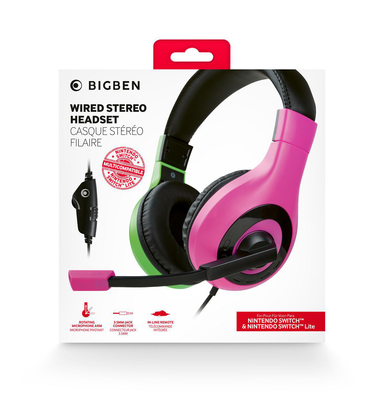 BIGBEN Stereo Headset Headset & Nintendo Mehrfarbig Lite, für Over-ear Gaming Switch™