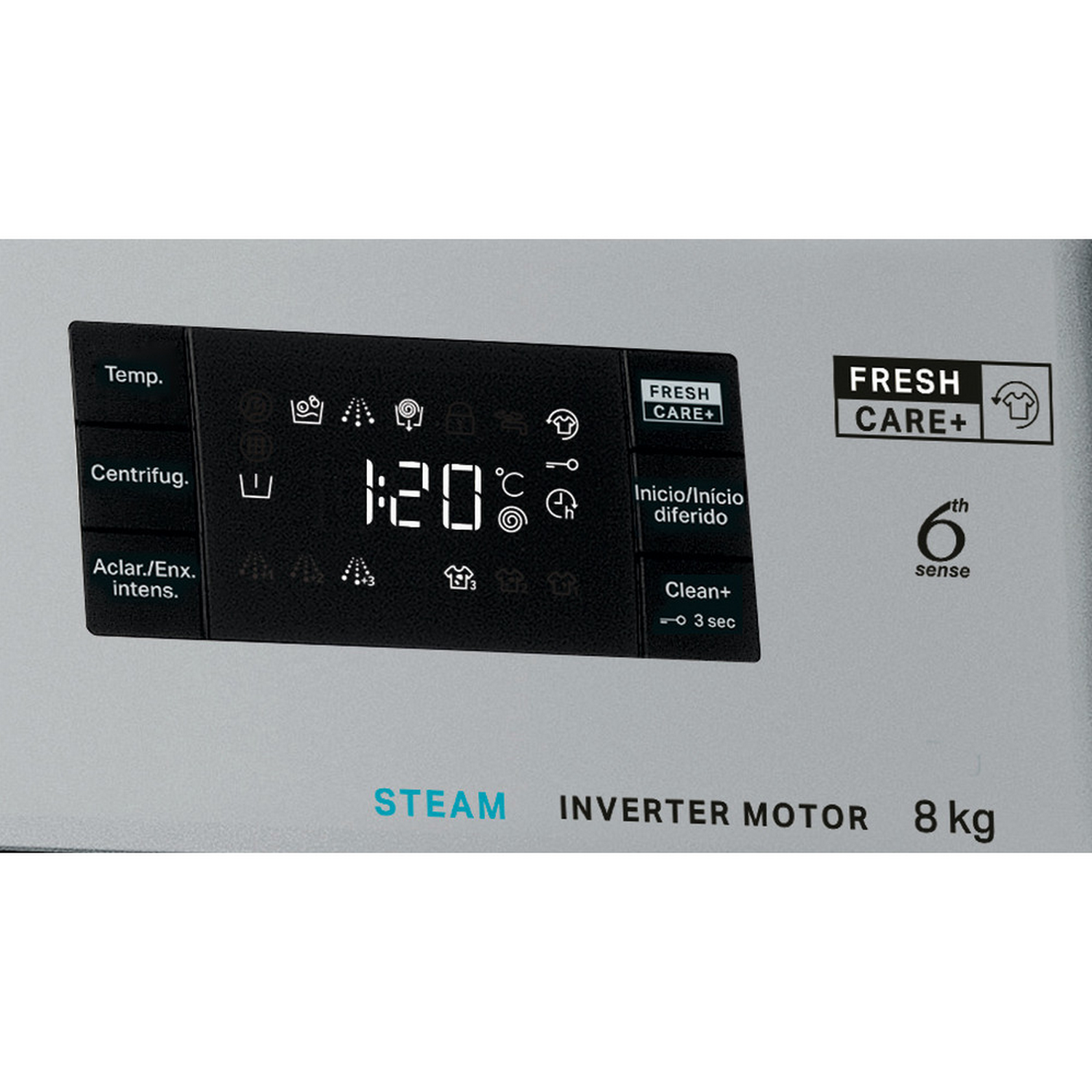 Lavadora carga frontal - Whirlpool FFB 8258 SBV SP, 8 kg, 1200 rpm, 6th Sense, 13 Programas, Plata