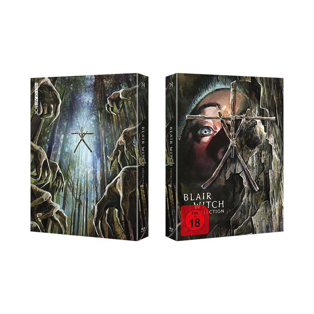 Die Blair Witch Collection DVD-Box-Set. Zwei Ansichten mit dem Artwork des Films.