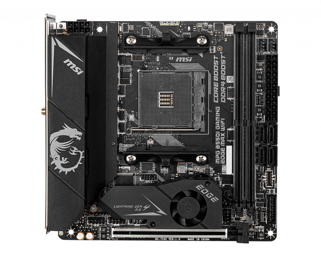MSI MPG MPG B550I Gaming Edge WiFi AM4 DDR4 4600(OC) HDMI M.2 USB3.2 WiFi Mini ITX Anakart
