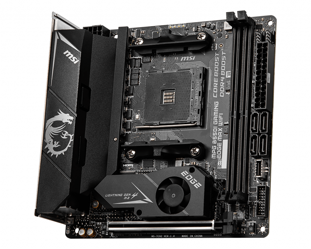 MSI MPG MPG B550I Gaming Edge WiFi AM4 DDR4 4600(OC) HDMI M.2 USB3.2 WiFi Mini ITX Anakart