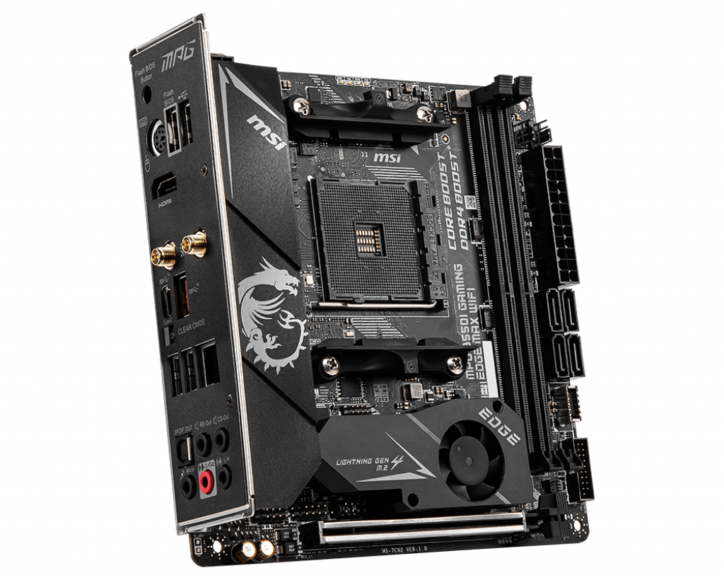 MSI MPG MPG B550I Gaming Edge WiFi AM4 DDR4 4600(OC) HDMI M.2 USB3.2 WiFi Mini ITX Anakart