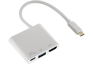 HAMA USB-C naar USB-3.1, HDMI en USB-C adapter 3 sterren wit