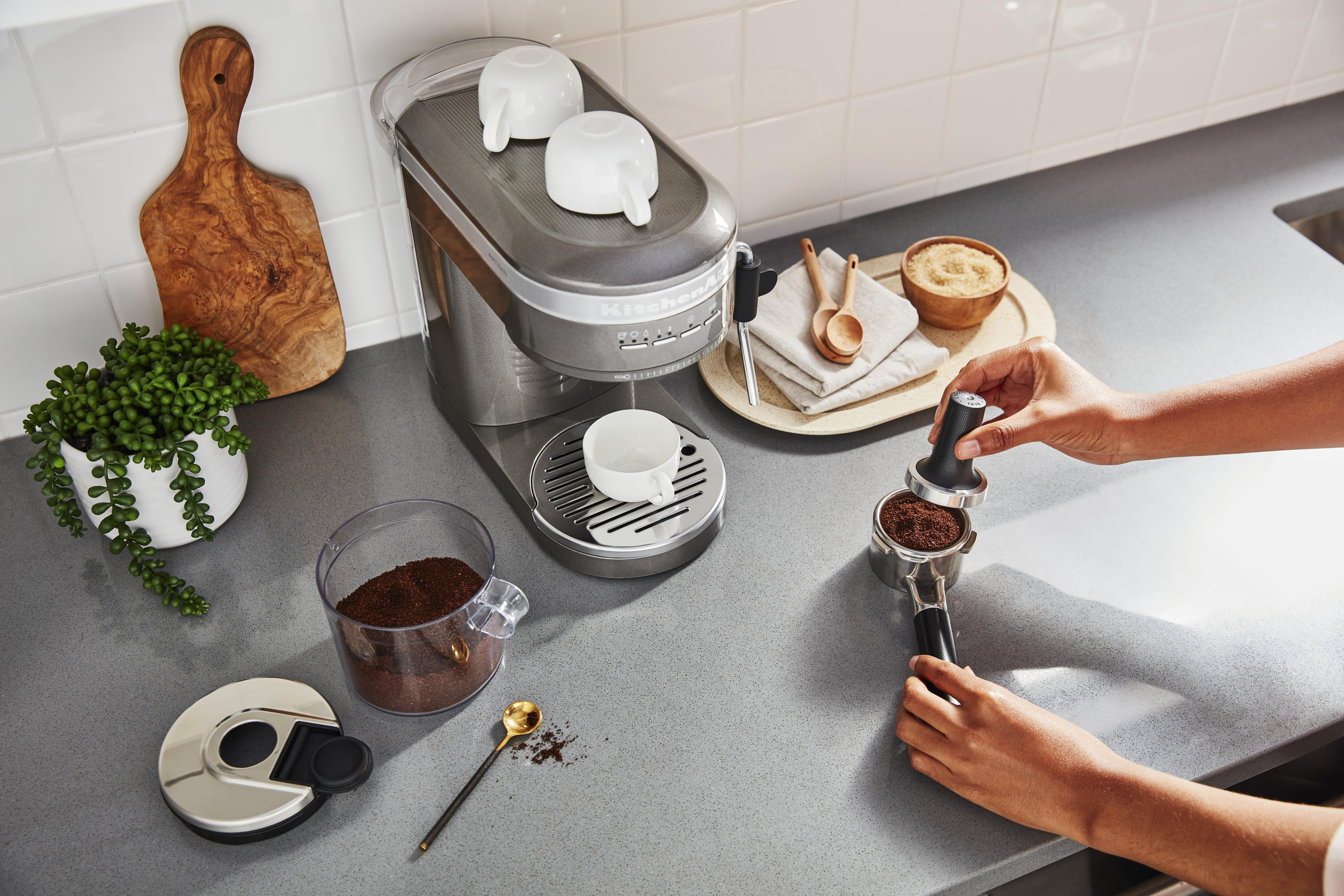 KITCHENAID 5KES6503EMS ARTISAN  Espressomaschine Medaillon Silber