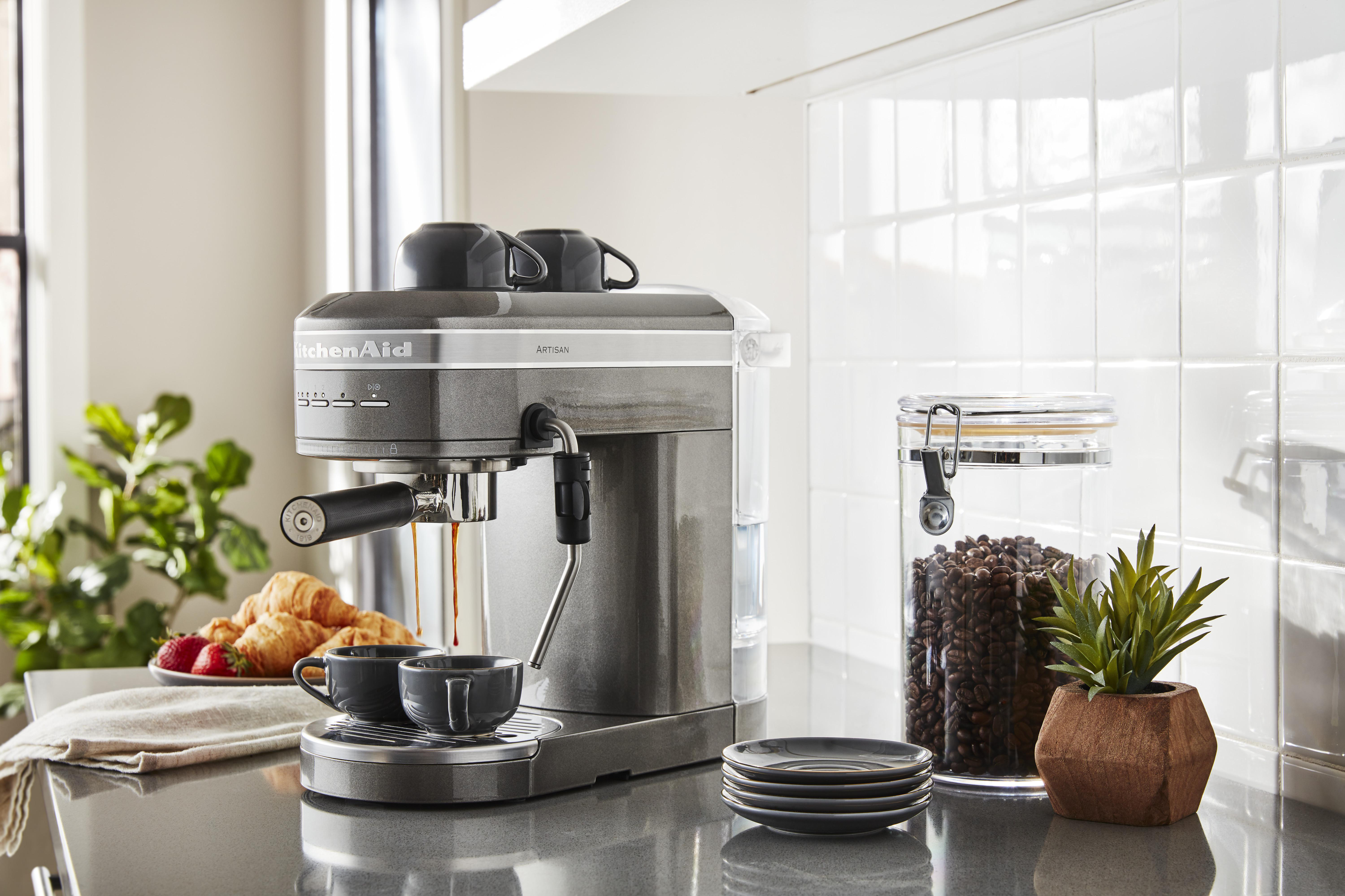 KITCHENAID 5KES6503EMS ARTISAN  Espressomaschine Medaillon Silber