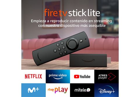 Reproductor multimedia   Fire TV Stick Lite 2020, Mando por voz Alexa,  8 GB, Negro