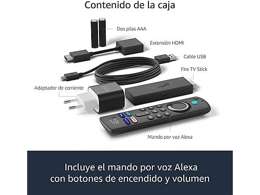 Reproductor multimedia - Amazon Fire TV Stick 2021, Mando voz Alexa, Full HD, 8 GB, HDMI