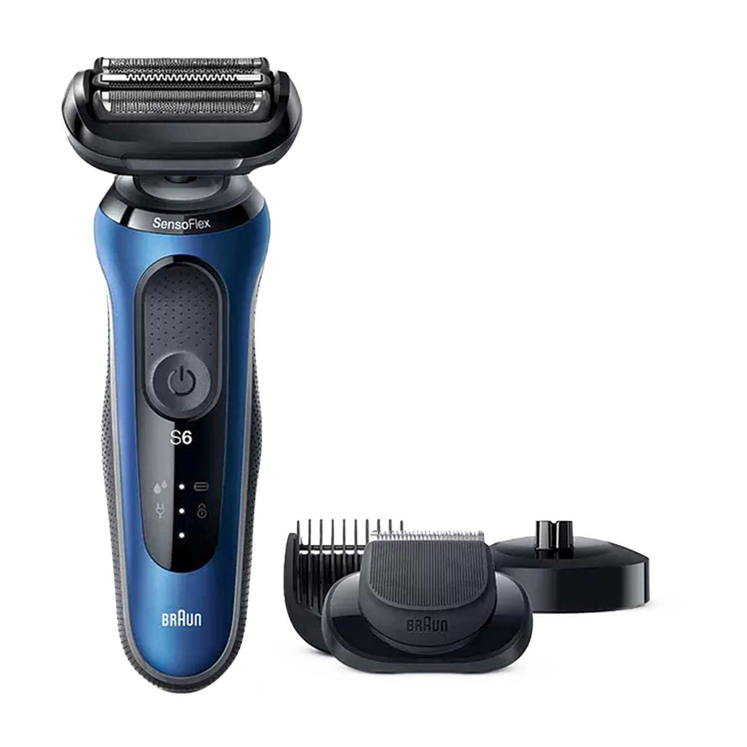 Braun Series 6 afeitadora hombre de barba con recortadora y cabezal sensoflex base carga recargable resistente al agua 60b4500 cs azul 60b4500cs