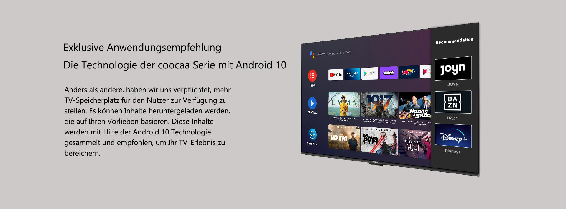 COOCAA 50S6G LED TV (Flat, 50 Zoll / 127 cm, UHD 4K, SMART TV, Android 10.)