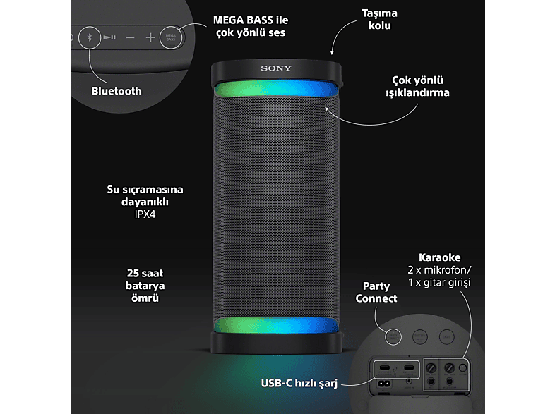 SONY XP700 Taşınabilir Bluetooth Hoparlör Fiyat & Özellik | MediaMarkt