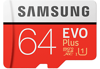 SAMSUNG 64GB Evo Plus MicroSDXC UHS-I U1 (100MB/S-20MB/S) Full HD MB-MC64HA/APC