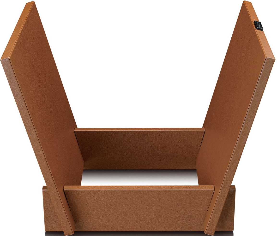 Brauner Holzscheithalter, offenes Design.