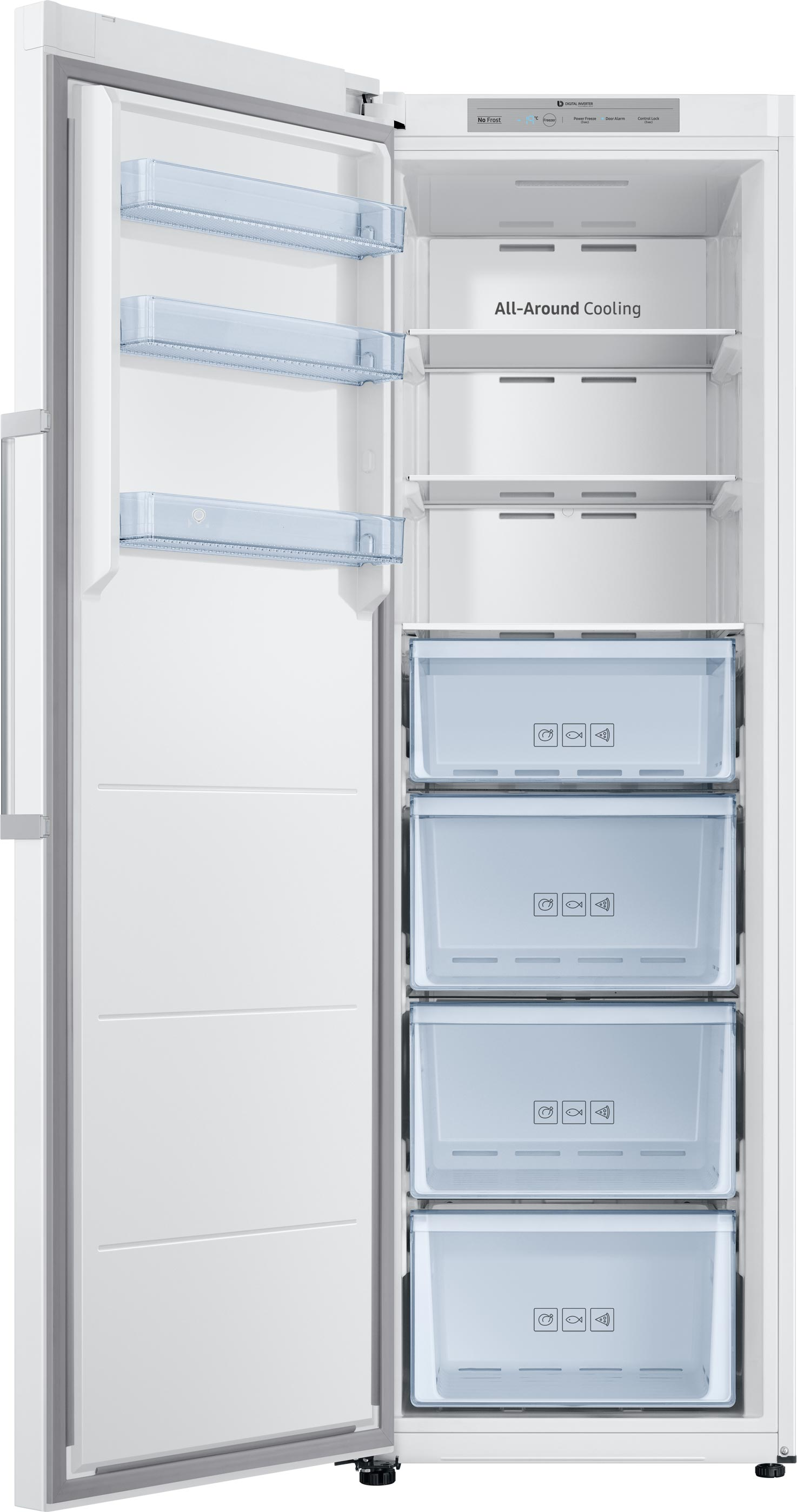 SAMSUNG RZ32M700EWW/EG Gefrierschrank (E, 323 l, 1850 mm hoch)
