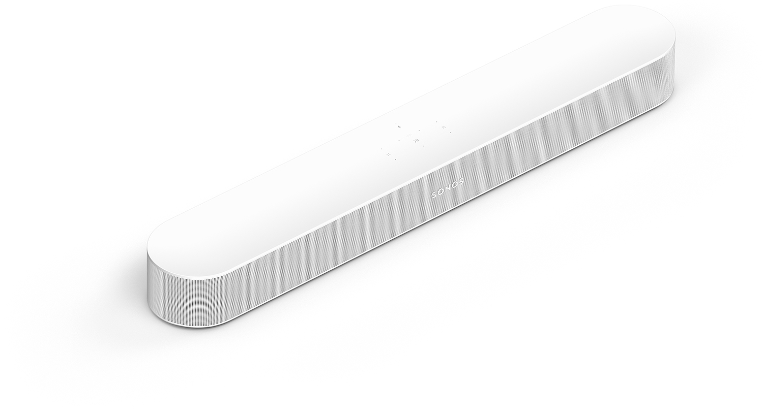 Witte Sonos soundbar. Het product staat op een witte achtergrond.