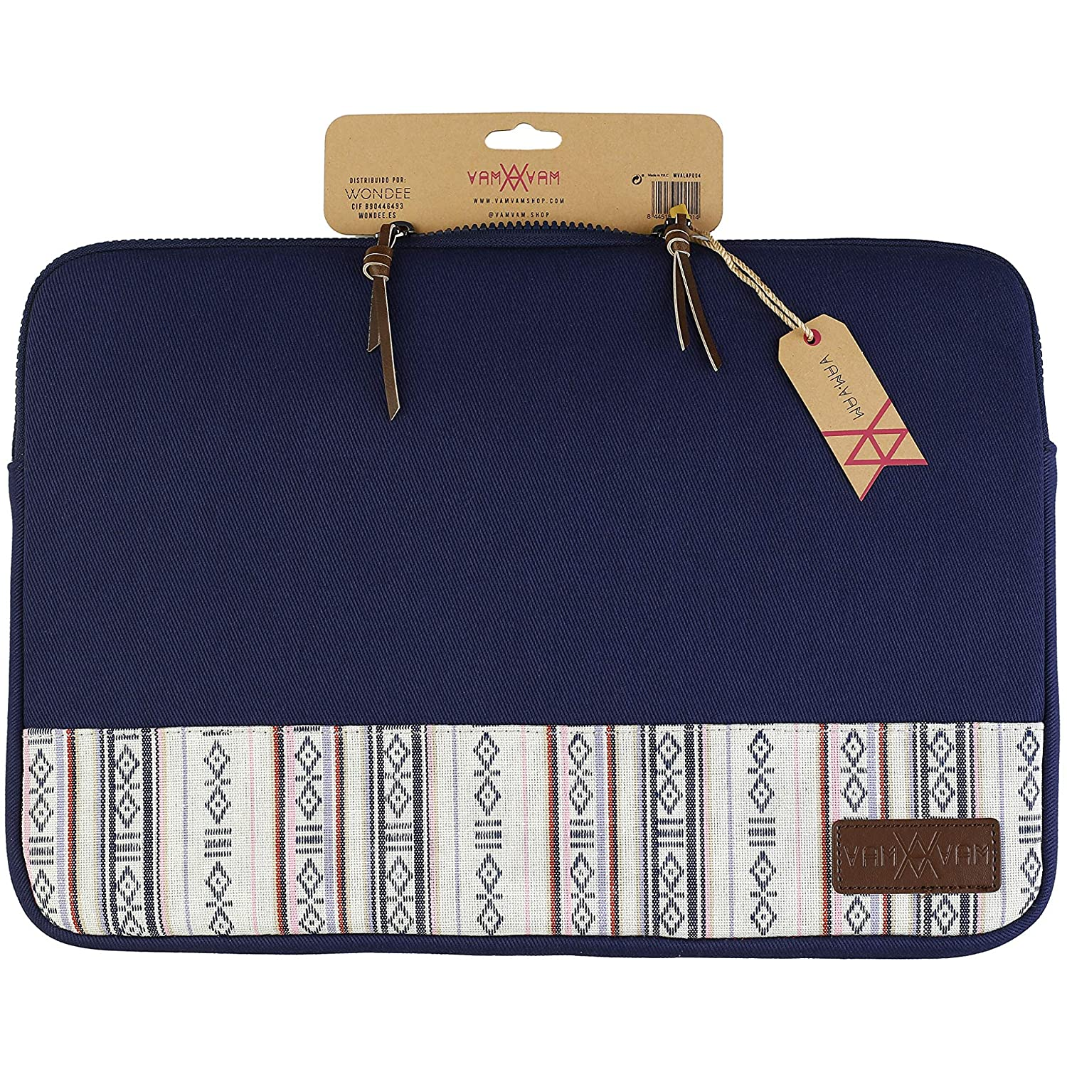 Funda portátil - Vam Vam Rodeo, 16", Neopreno, Con cremallera, Azul marino