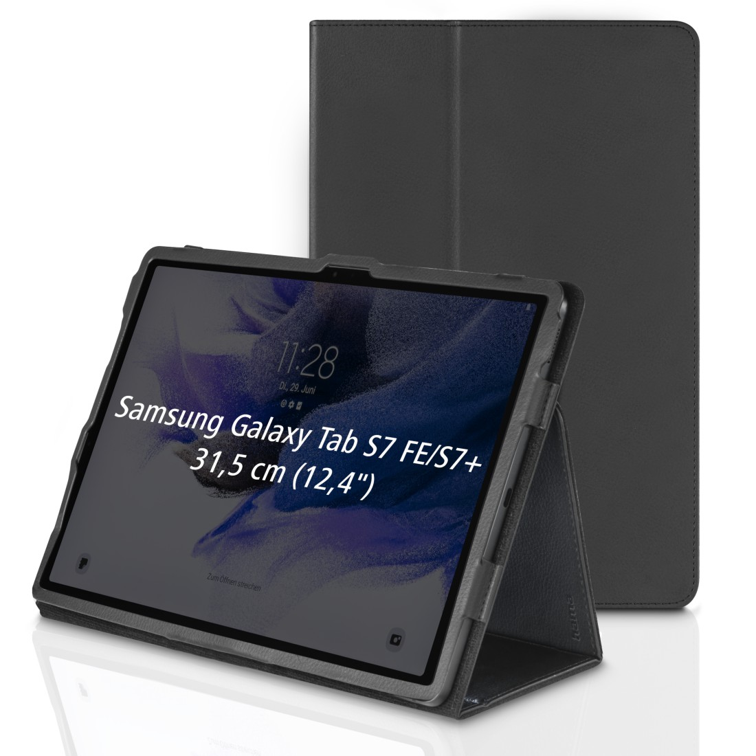 HAMA Bend, Tab Samsung, Schwarz / S7+ FE S8+ Bookcover, Galaxy 12.4\