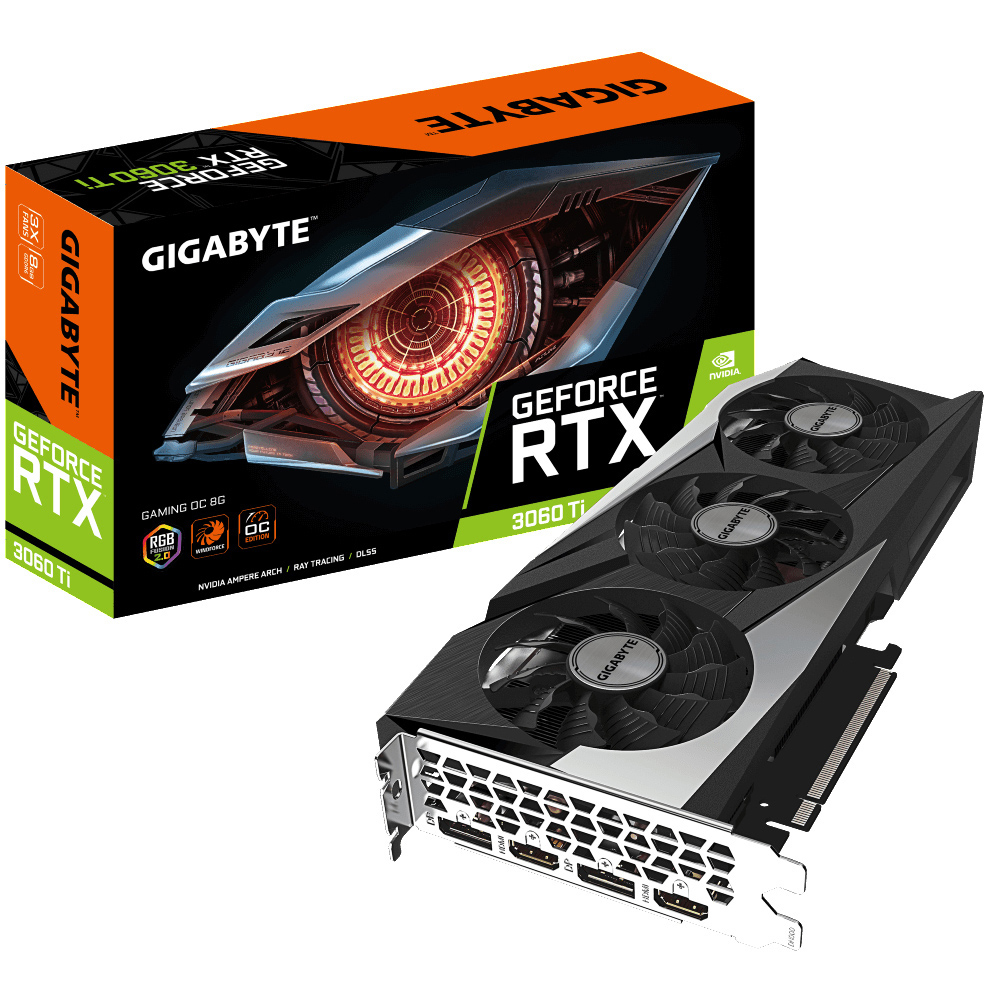 GIGABYTE GeForce RTX™ 3060 Ti GAMING OC 8G (Rev. 2.0) 8GV-N306TGAMING OC-8GD 2.0) (NVIDIA, Grafikkarte)