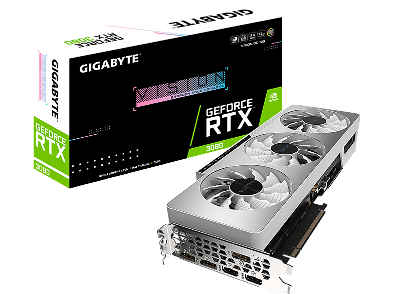 GIGABYTE GeForce RTX™ 3080 VISION OC 10G (Rev. 2.0) (GV-N3080VISION OC-10GD 2.0) (NVIDIA, Grafikkarte)