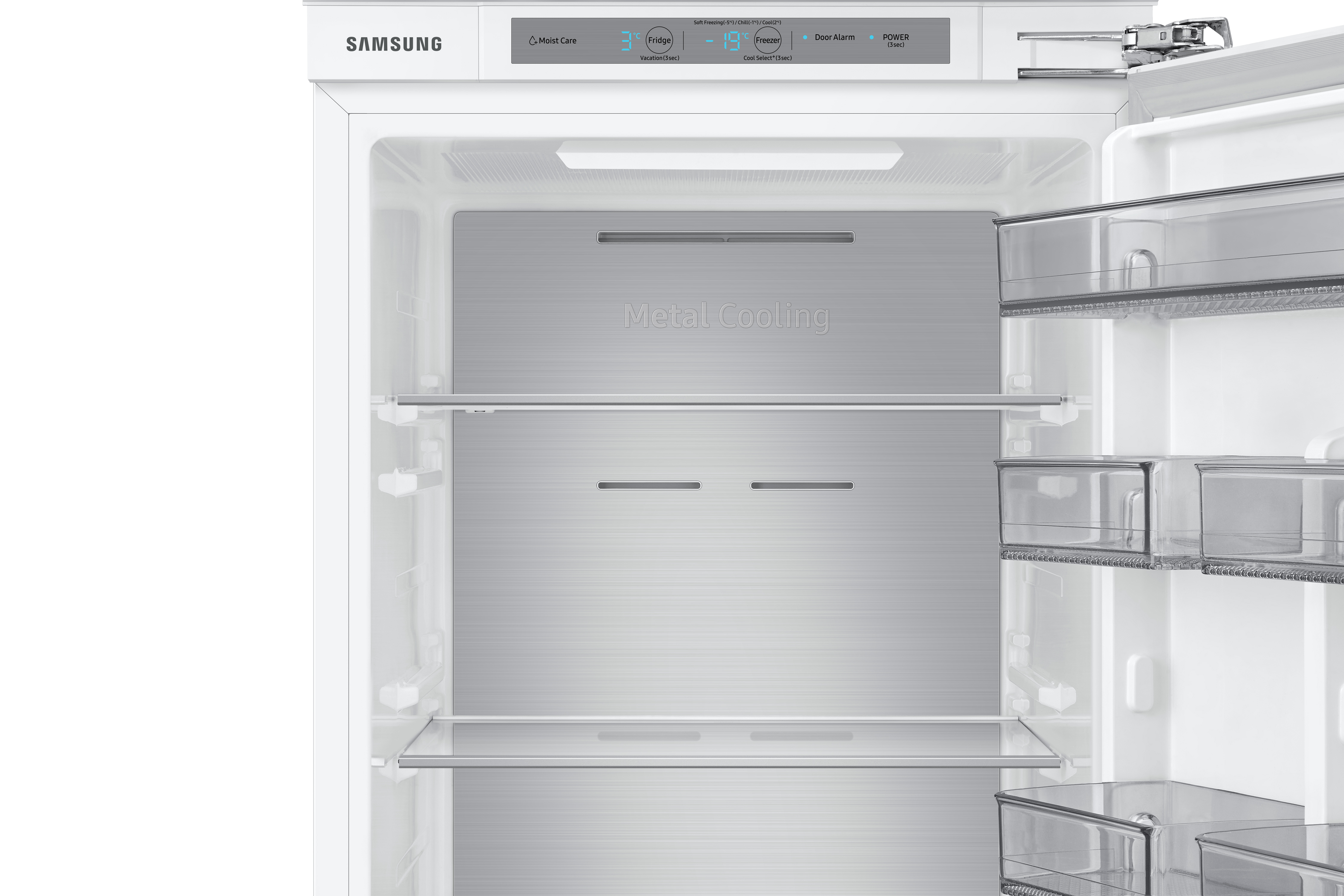 SAMSUNG BRB26713DWW/EF Einbau Kühl-Gefrierkombination Kühlgefrierkombination (D, 264 l, 1775 mm hoch, Einbaugerät, No Frost (verminderte Eisbildung), Weiß)