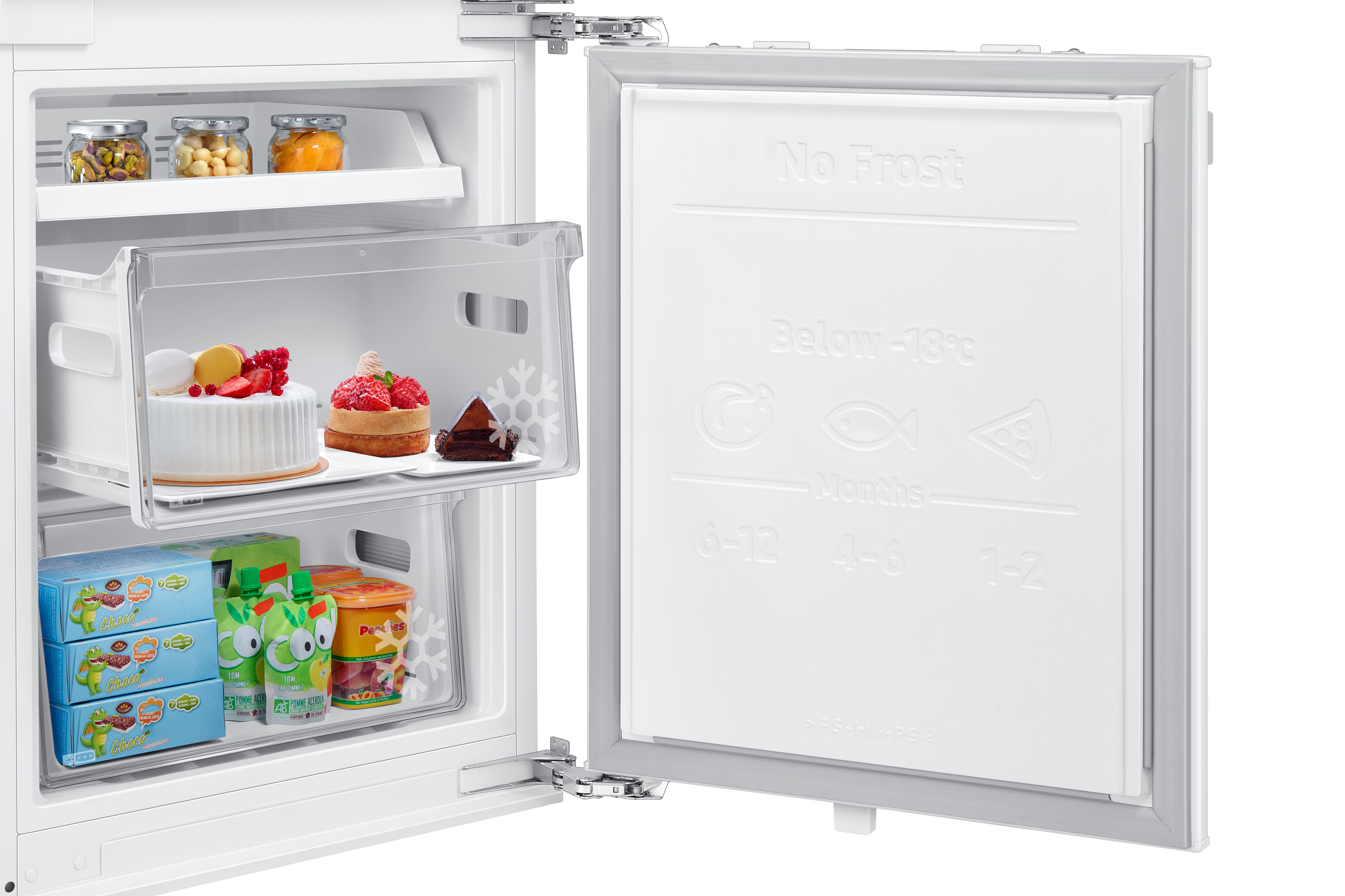 SAMSUNG BRB26713DWW/EF Einbau Kühl-Gefrierkombination Kühlgefrierkombination (D, 264 l, 1775 mm hoch, Einbaugerät, No Frost (verminderte Eisbildung), Weiß)