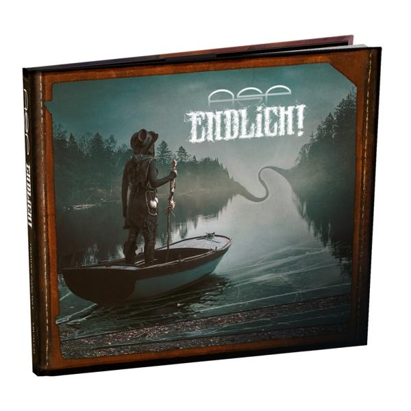 Buchcover mit Person im Boot auf See. Wasseroberfläche mit dunklen, weißen, wellenförmigen Linien.