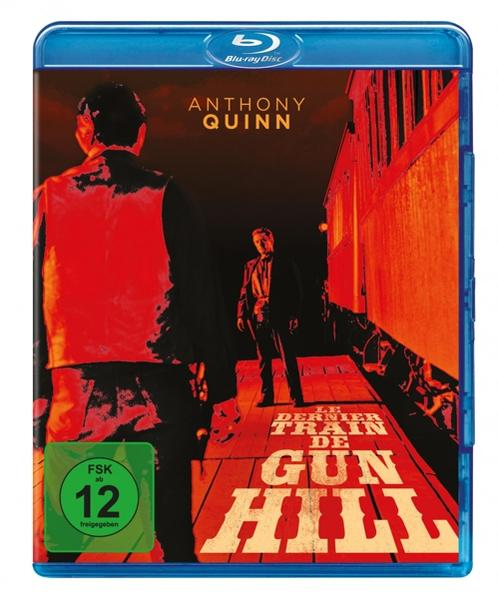 Blu-ray-Cover mit Anthony Quinn. Es zeigt eine rot beleuchtete Szene mit zwei Männern auf einem Bahnsteig.