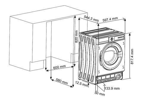 ES-NIB814BWC-DE | SHARP U/Min., 1330 MediaMarkt Waschmaschine kg, Pumpenfilter) C, Waschmaschine (8