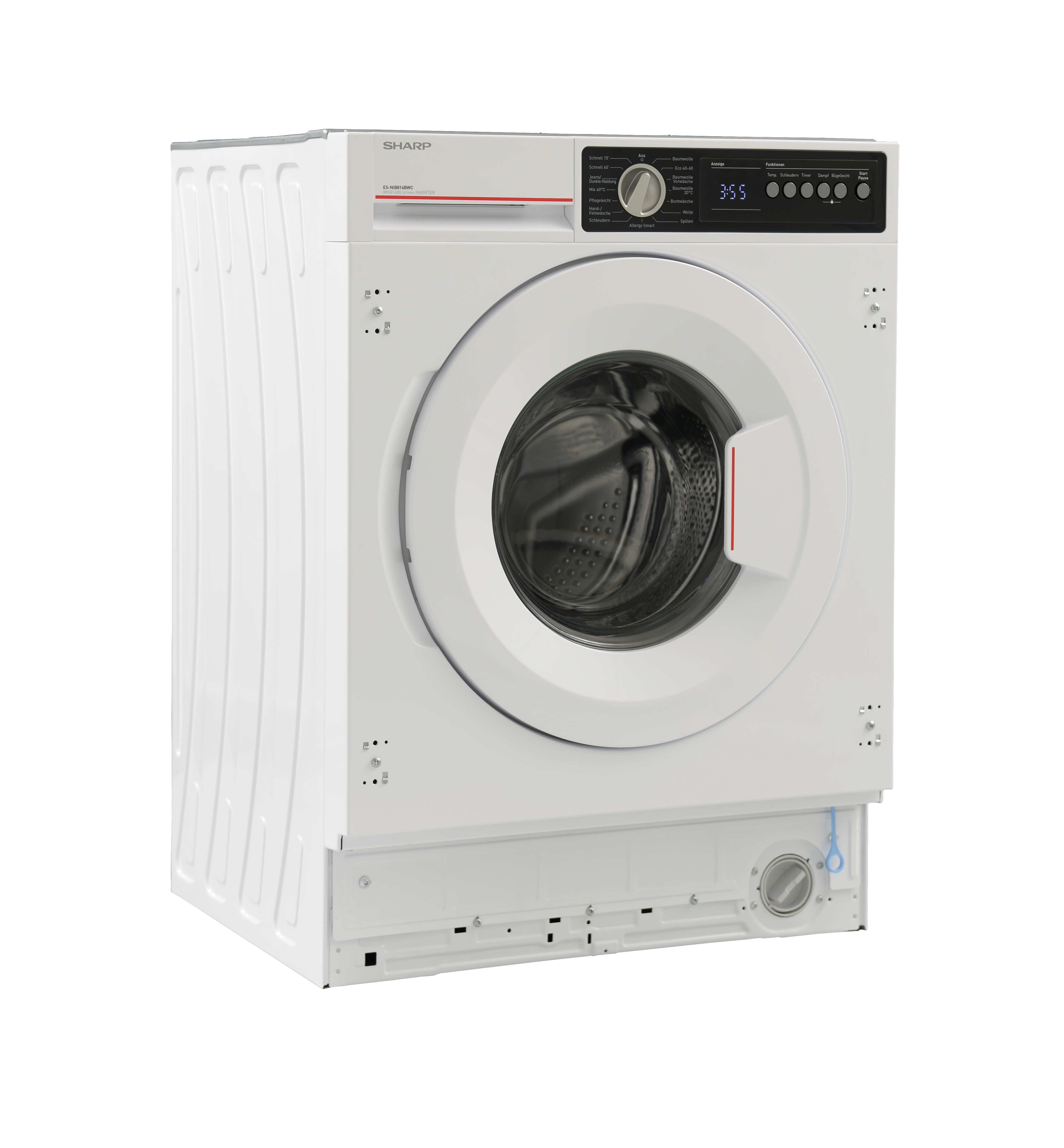 Waschmaschine U/Min., C, (8 Pumpenfilter) 1330 SHARP kg, ES-NIB814BWC-DE
