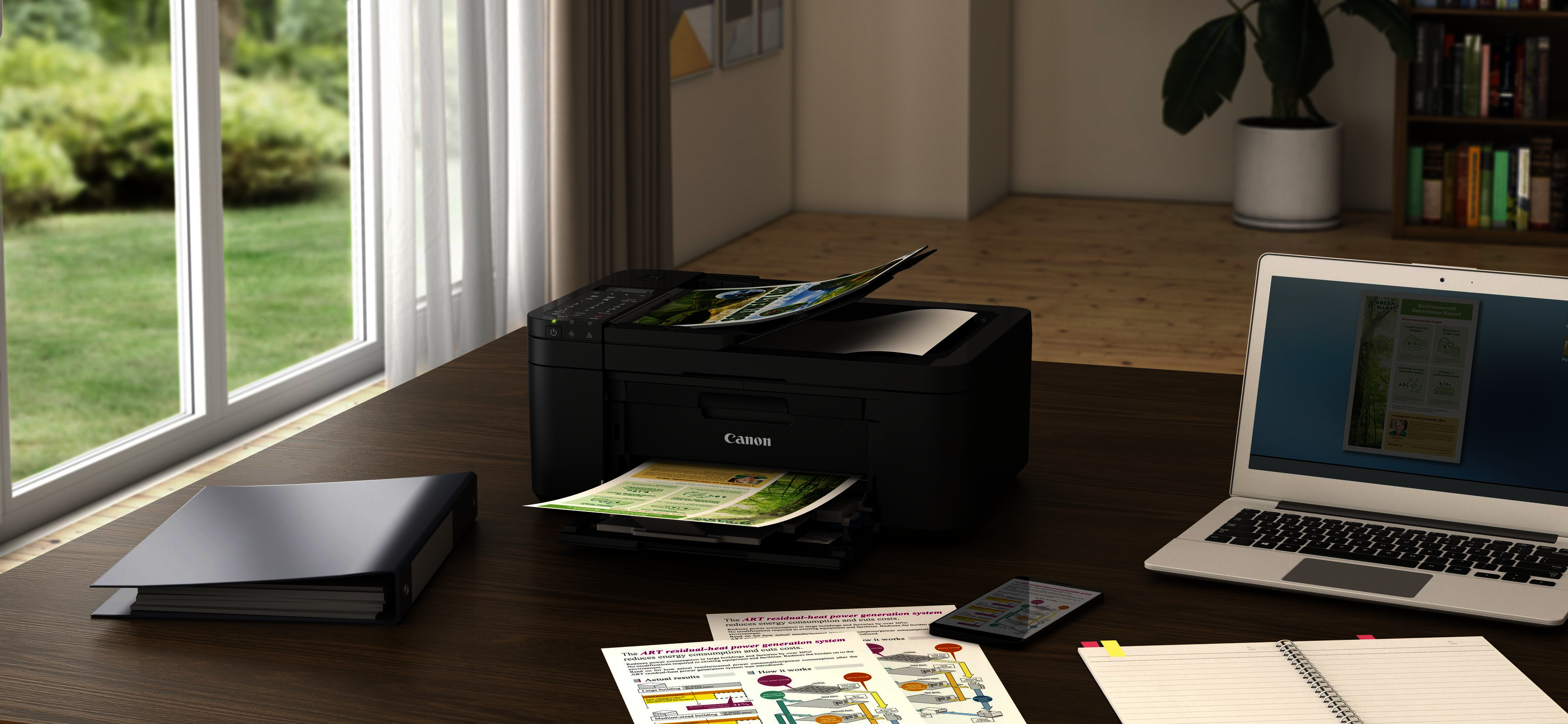 CANON -Ausstellungsstück- Multifunktionsdrucker PIXMA TR4650 Schwarz, Wi-Fi, Drucken 8.8/4.4 S/​min (ISO), Tinte/Farbe, Multifunktionsdrucker, WLAN, Schwarz