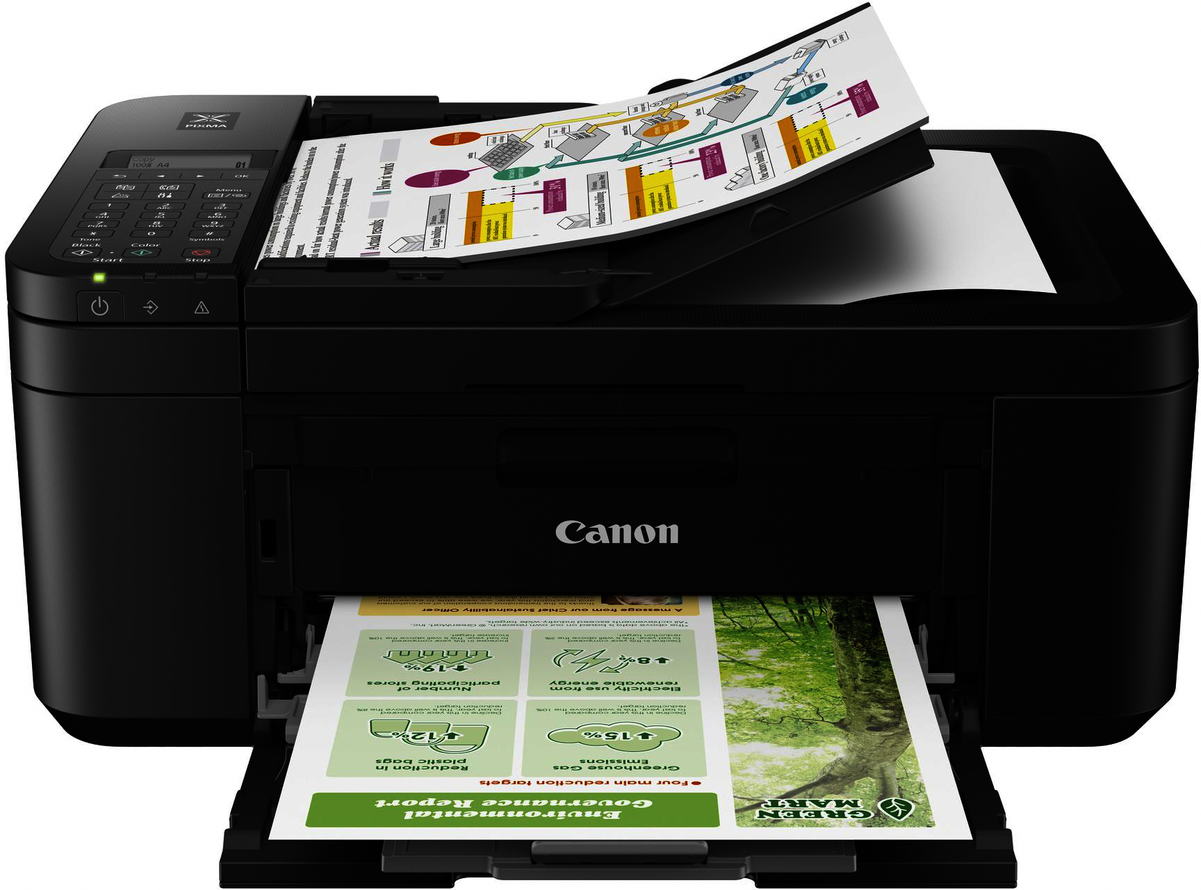 CANON -Ausstellungsstück- Multifunktionsdrucker PIXMA TR4650 Schwarz, Wi-Fi, Drucken 8.8/4.4 S/​min (ISO), Tinte/Farbe, Multifunktionsdrucker, WLAN, Schwarz