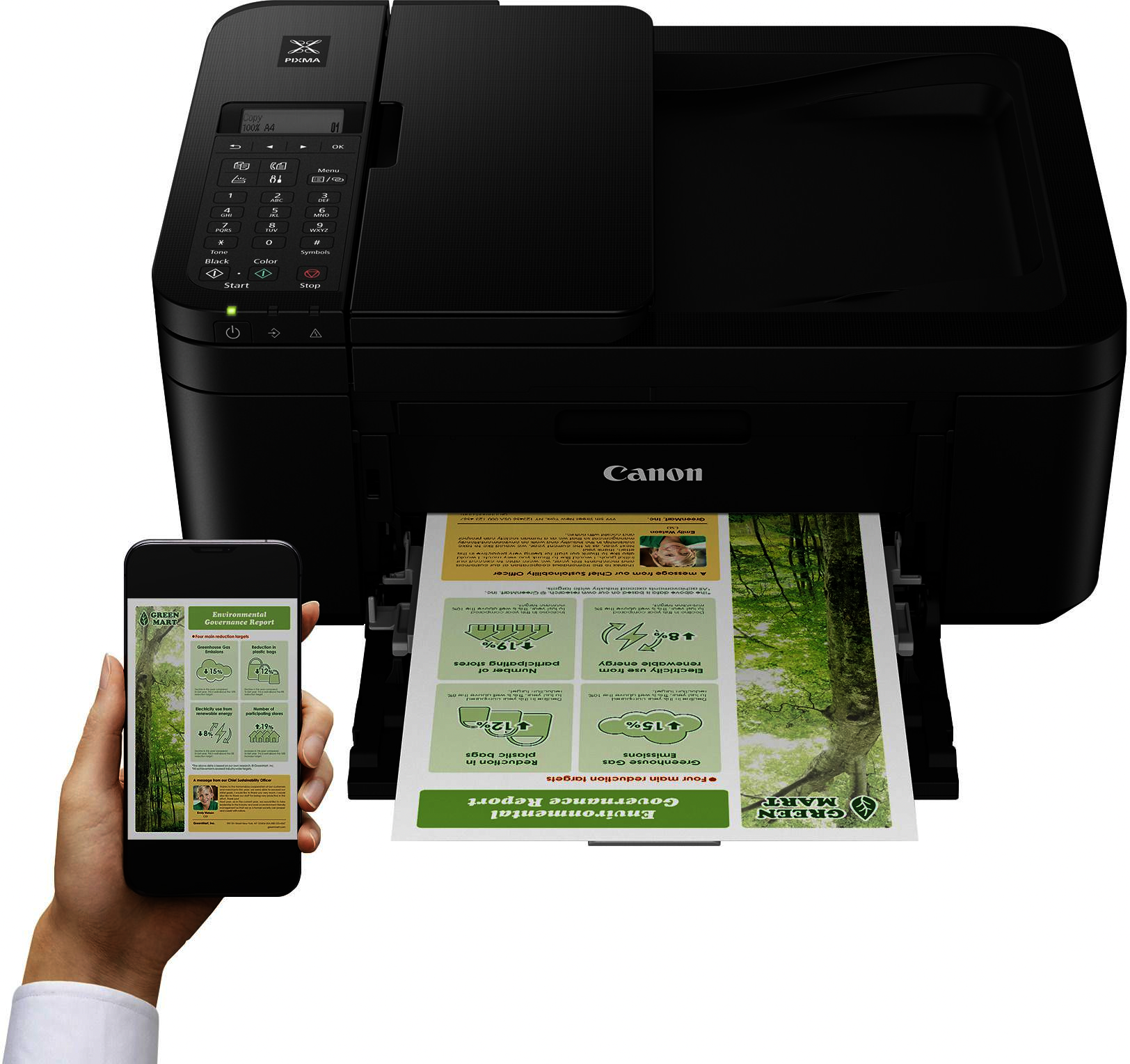 CANON -Ausstellungsstück- Multifunktionsdrucker PIXMA TR4650 Schwarz, Wi-Fi, Drucken 8.8/4.4 S/​min (ISO), Tinte/Farbe, Multifunktionsdrucker, WLAN, Schwarz