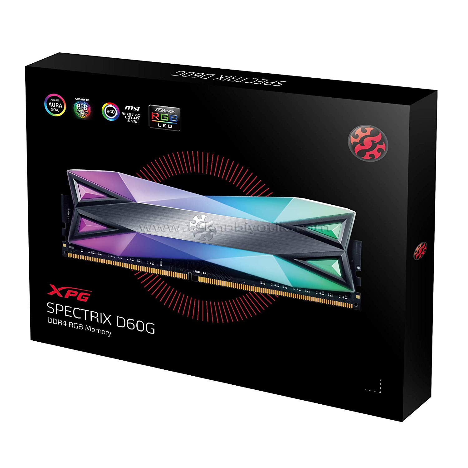 XPG 8GBX1 3200MHZ Single DDR4 RGB D60G Spectirix Gaming PC Ram