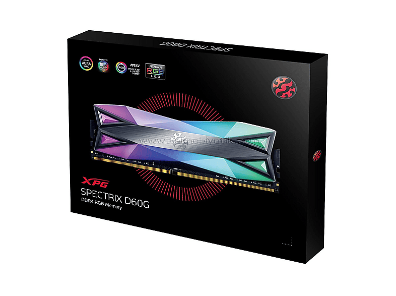 XPG 8GBX1 3200MHZ Single DDR4 RGB D60G Spectirix Gaming PC Ram