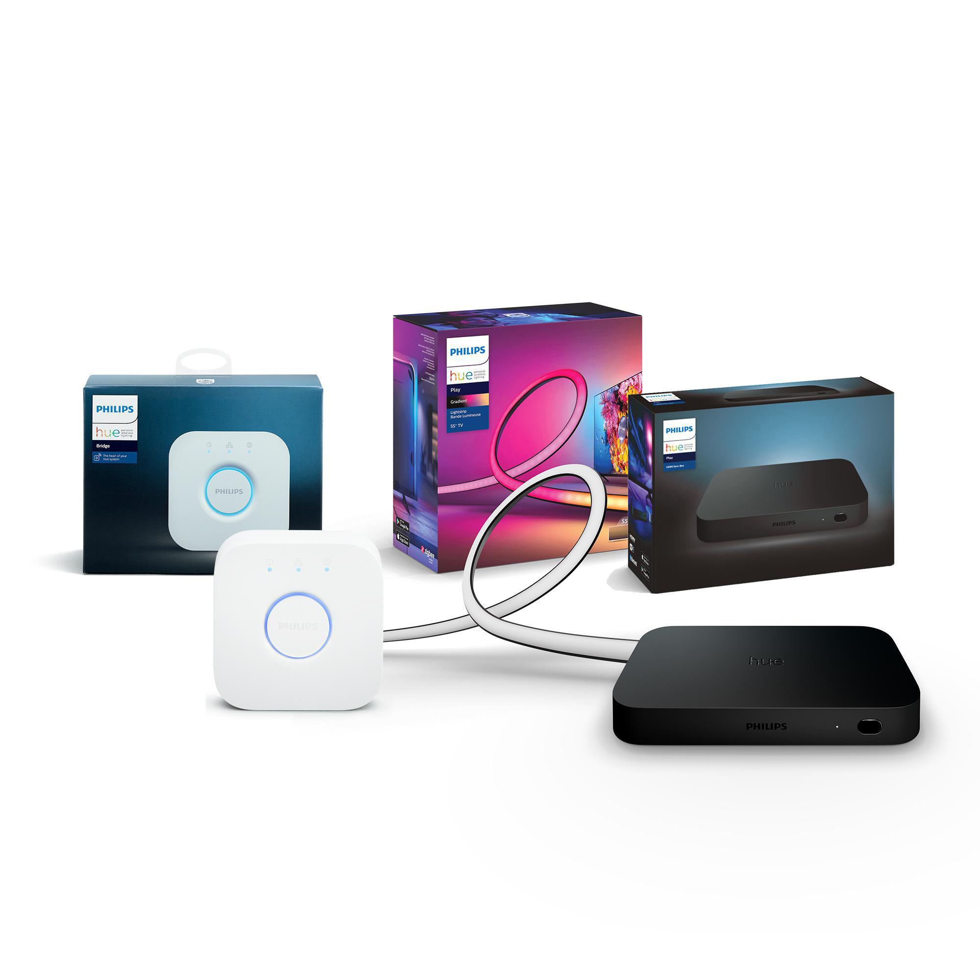 PHILIPS Hue Play Gradient Lightstrip White & Col. Amb. 55-60 Zoll, Starter Set Mehrfarbig