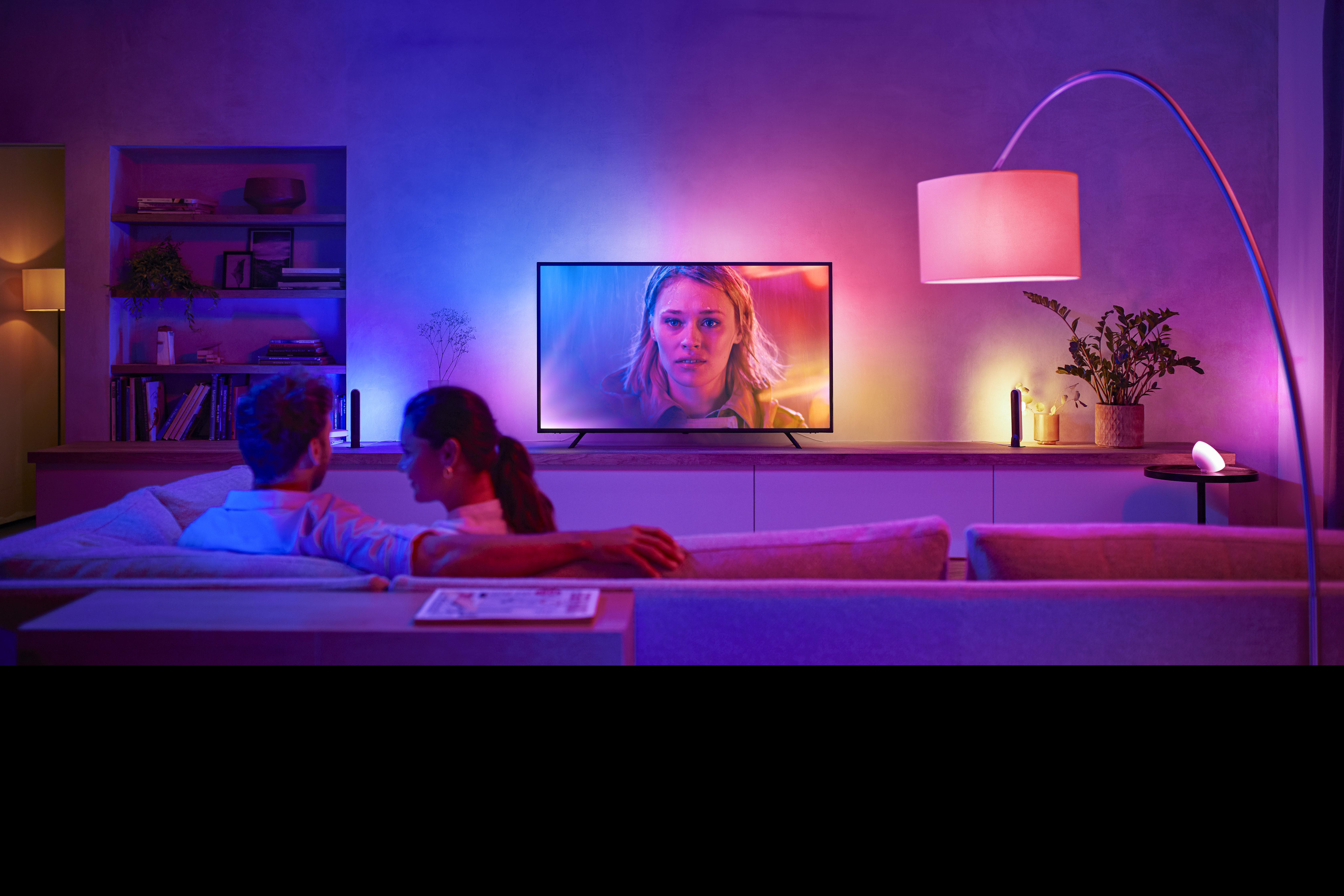 PHILIPS Hue Play Gradient Lightstrip White & Col. Amb. 55-60 Zoll, Starter Set Mehrfarbig