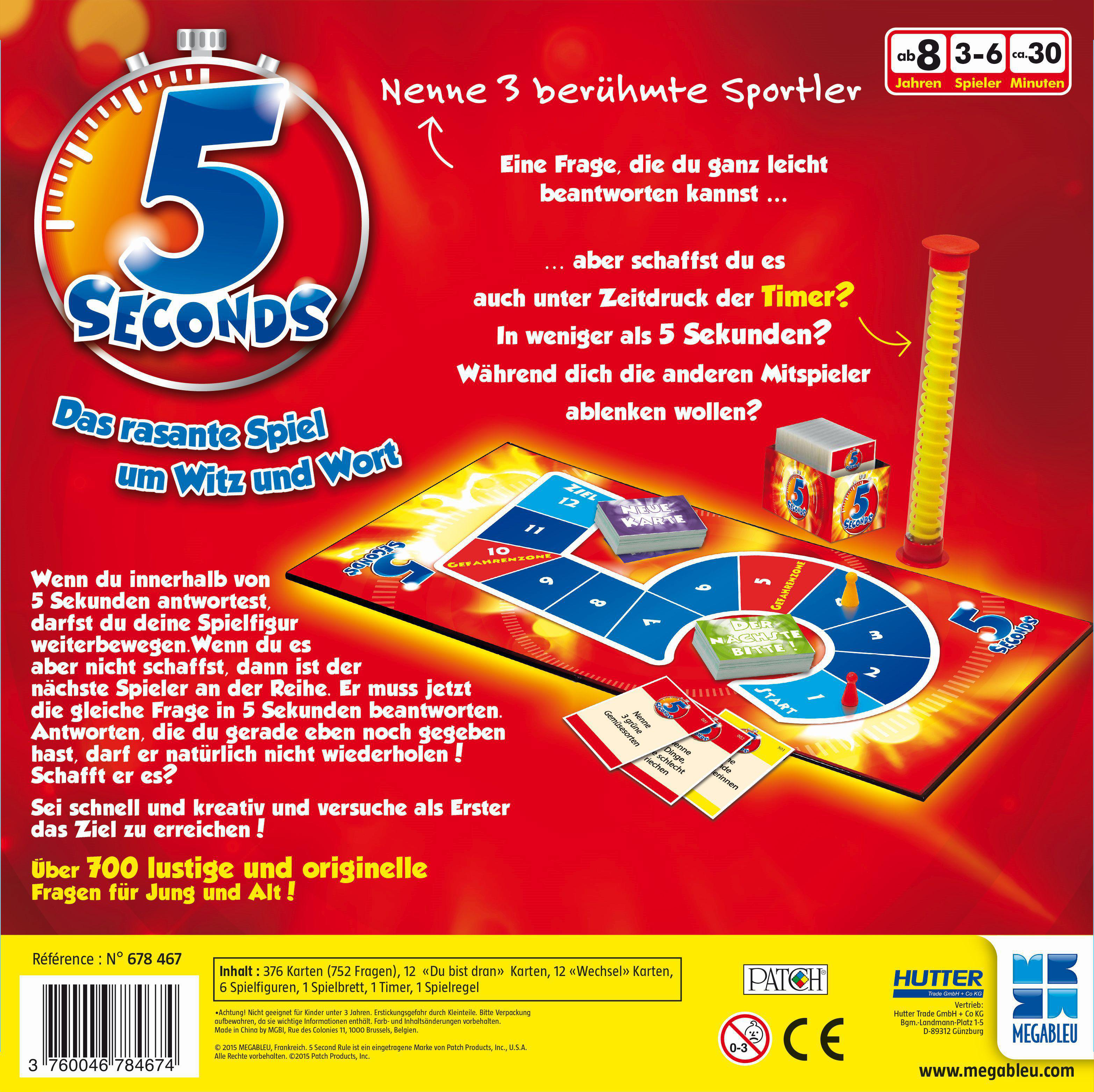 HUTTER 5 Seconds Gesellschaftsspiel Mehrfarbig