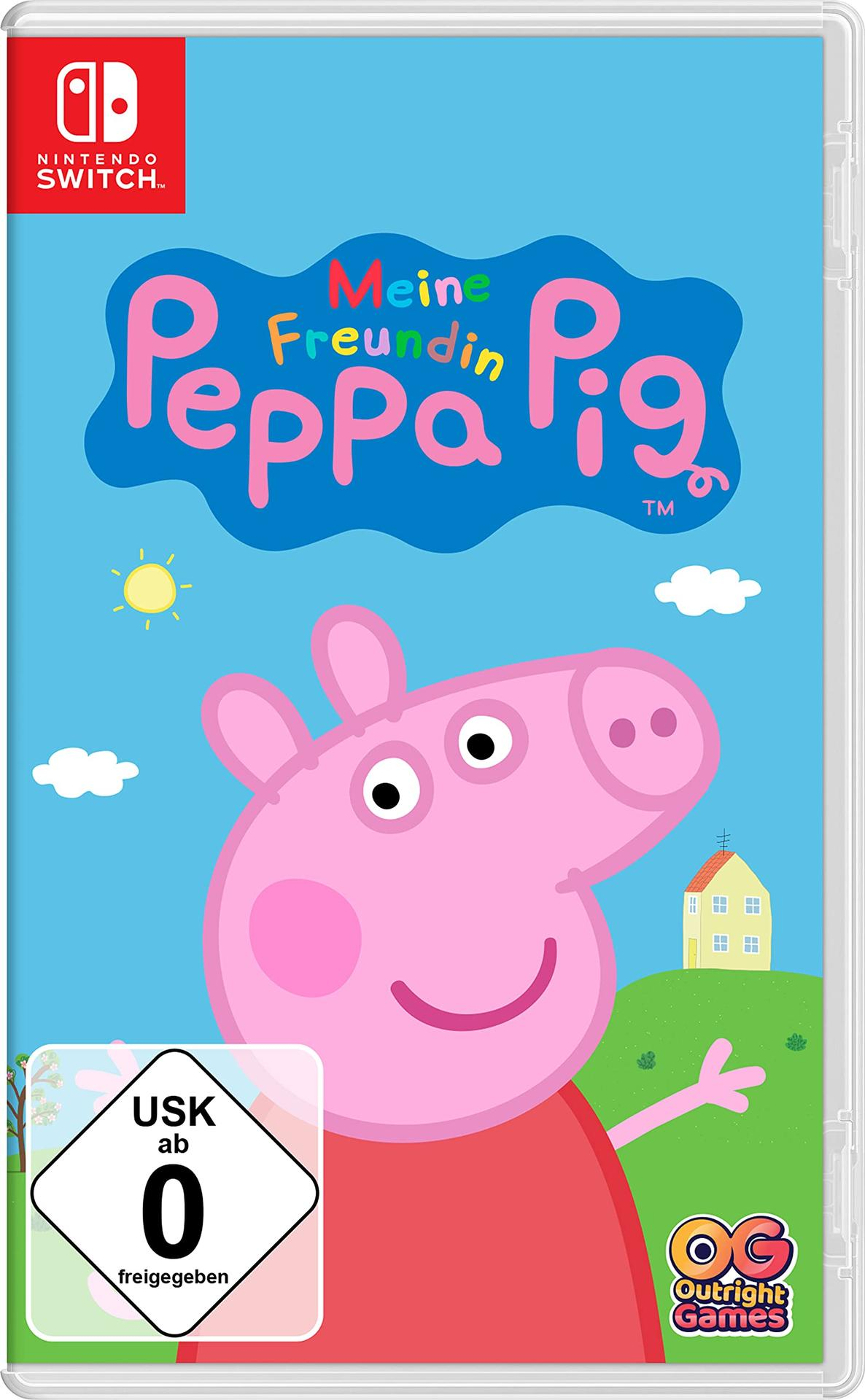Nintendo Switch-Spielbox. Peppa Wutz auf blauem Grund mit rosa Titel.