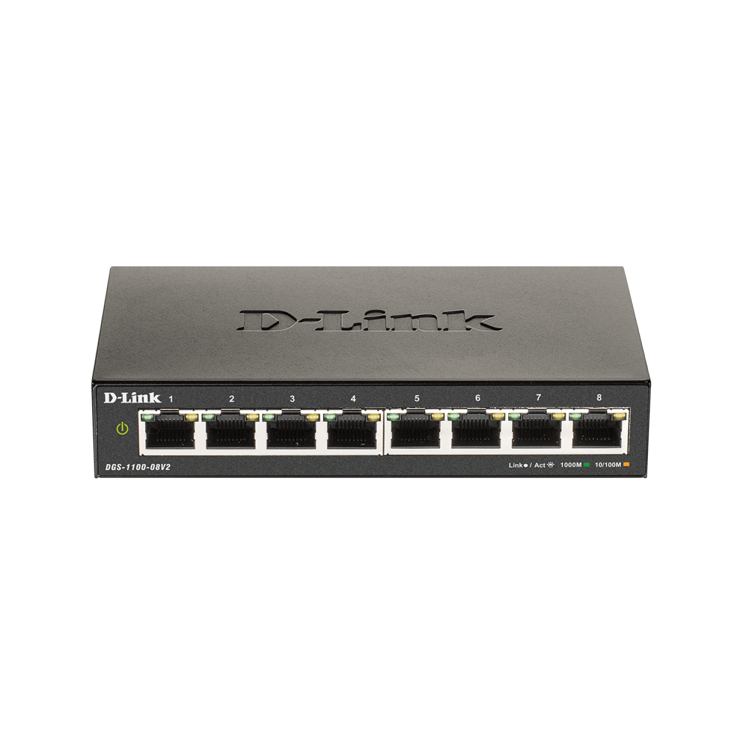 Dlink Dgs110008v2 Switch gestionado 8 puertos gigabit ethernet 101001000 easy smart rj45 web layer 2 vlan sobremesa sin ventilador igmp snooping voip qos seguridad red green 101001000baset dview 7