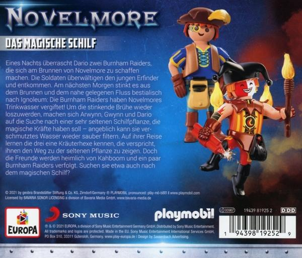 Rückseite einer PLAYMOBIL-Box mit Figuren und Text.