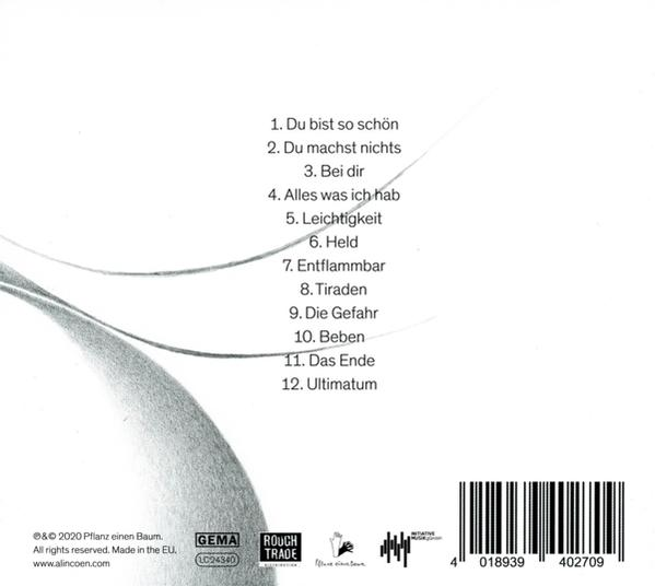 Albumcover mit Text auf der Rückseite. Enthält Trackliste und Logos.