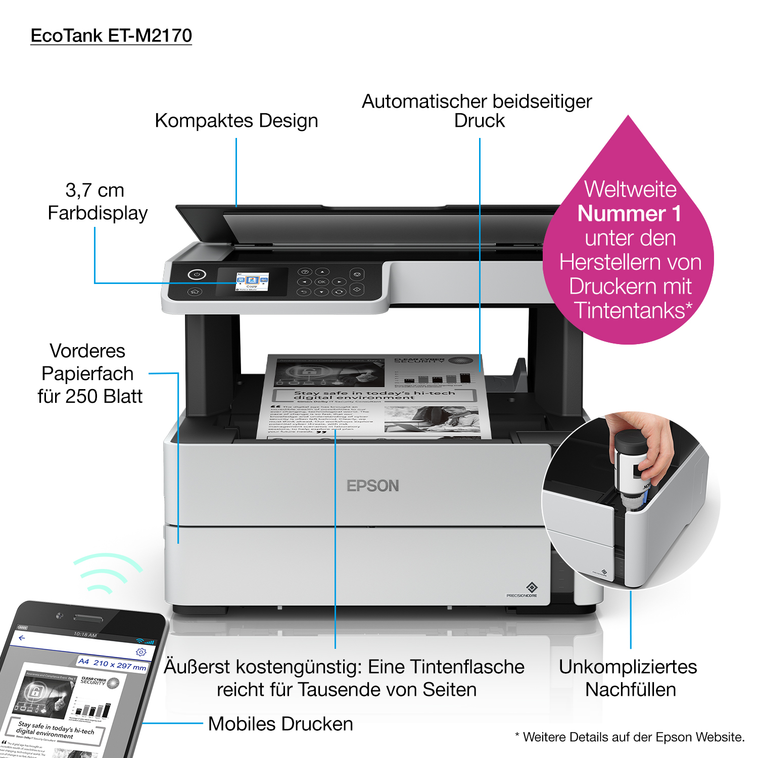 EPSON EcoTank ET-M2170 - Tintentank-Multifunktionsdrucker