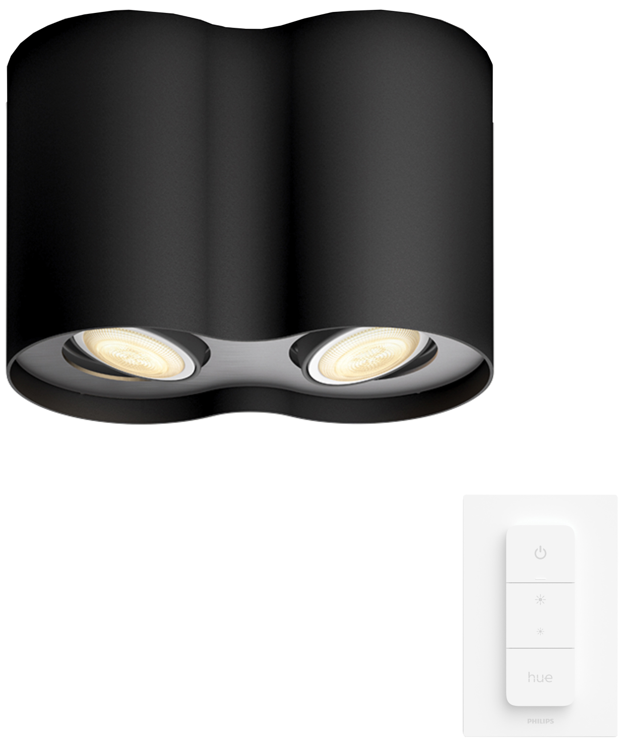 PHILIPS HUE Luminaire à 2 spots Smart Pillar Noir (33842500)