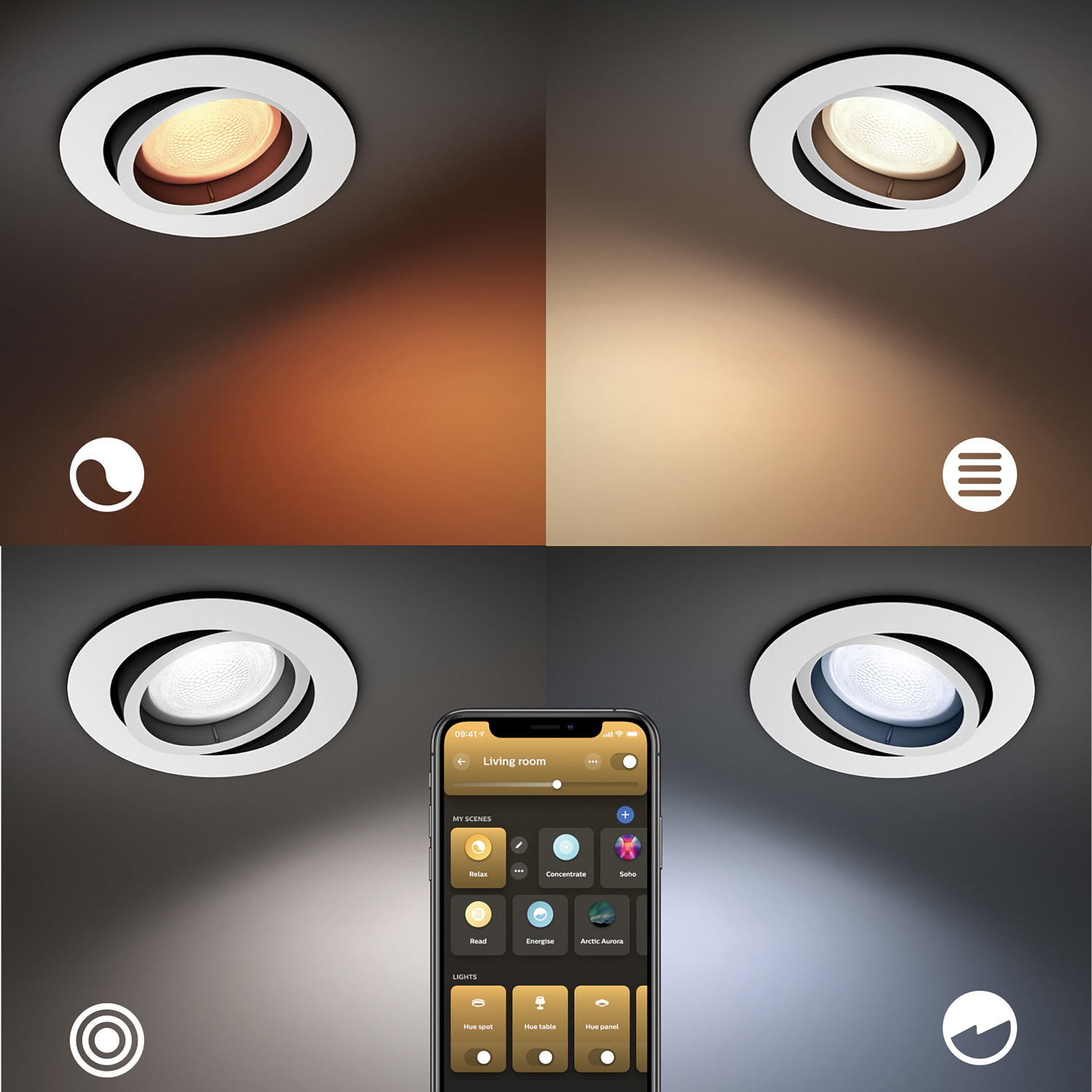 PHILIPS HUE Spot encastrable Smart Milliskin Aluminium (33854800)