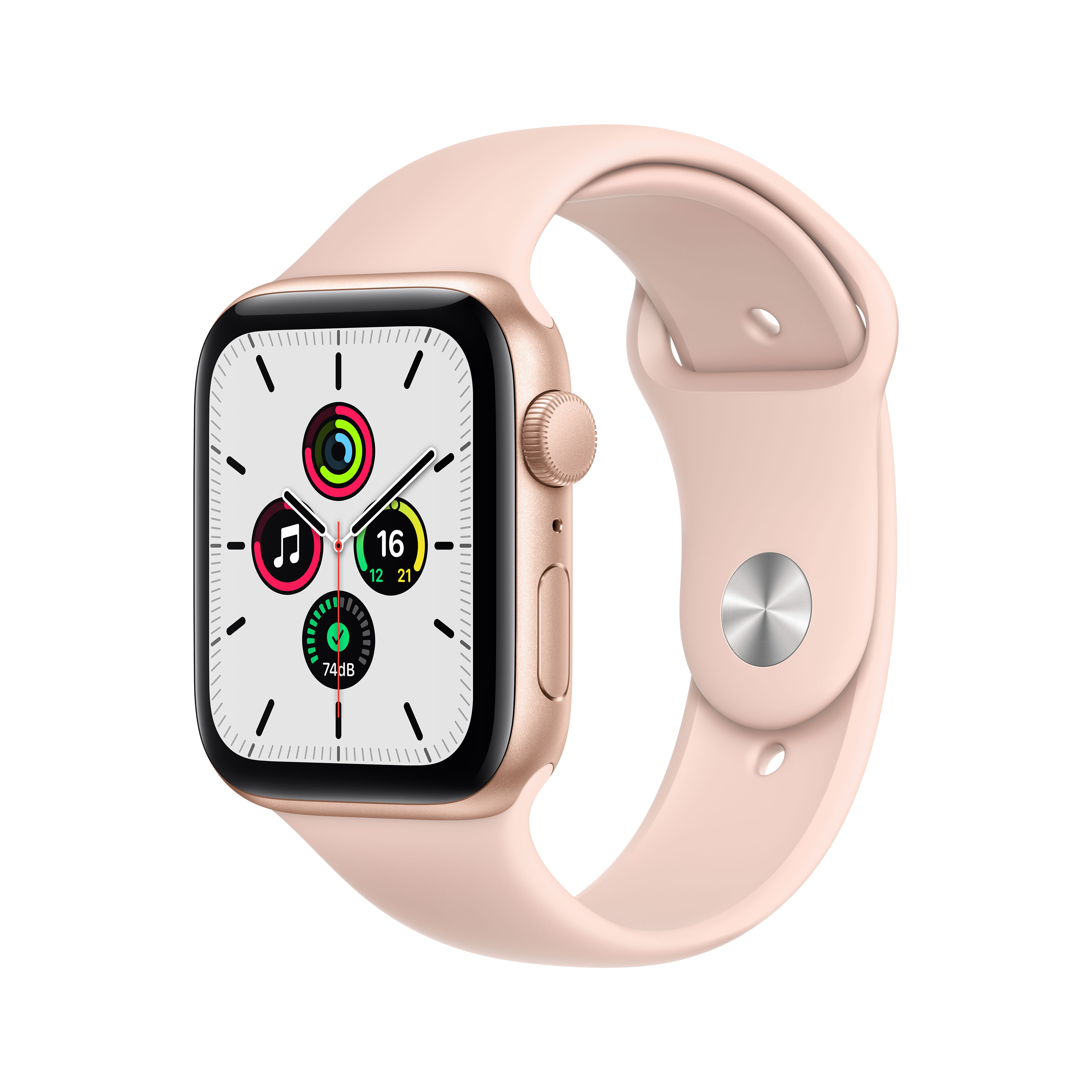 Apple Watch Se 44 mm gps caja aluminio en oro y correa deportiva rosa arena oled 44mm con 2020 talla